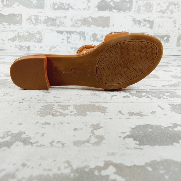 New Jessica Simpson Amille Ginger Faux Leather Slip On Sandals W277 - Picture 8 of 11